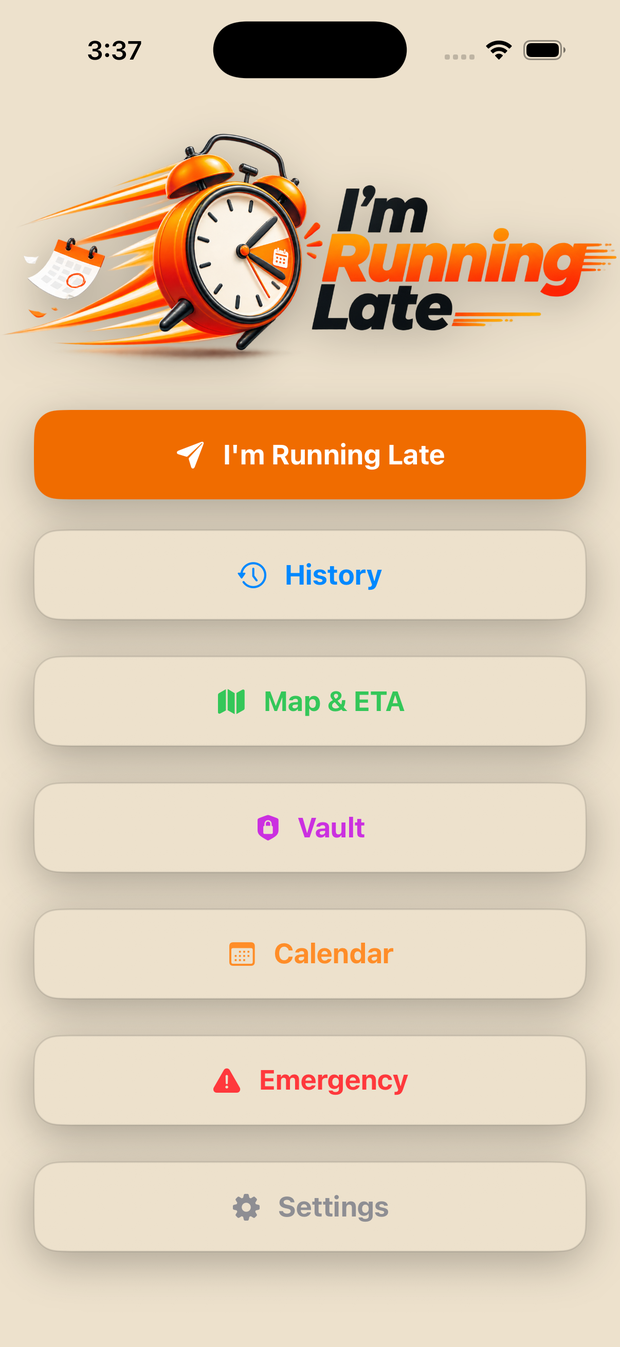 I'M RUNNING LATE app